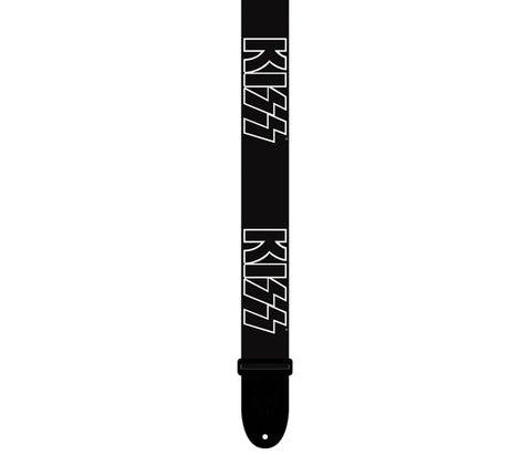 Kiss - (w. Black & White Logo) - Perri's Official Licensed Polyester Guitar and Bass Strap