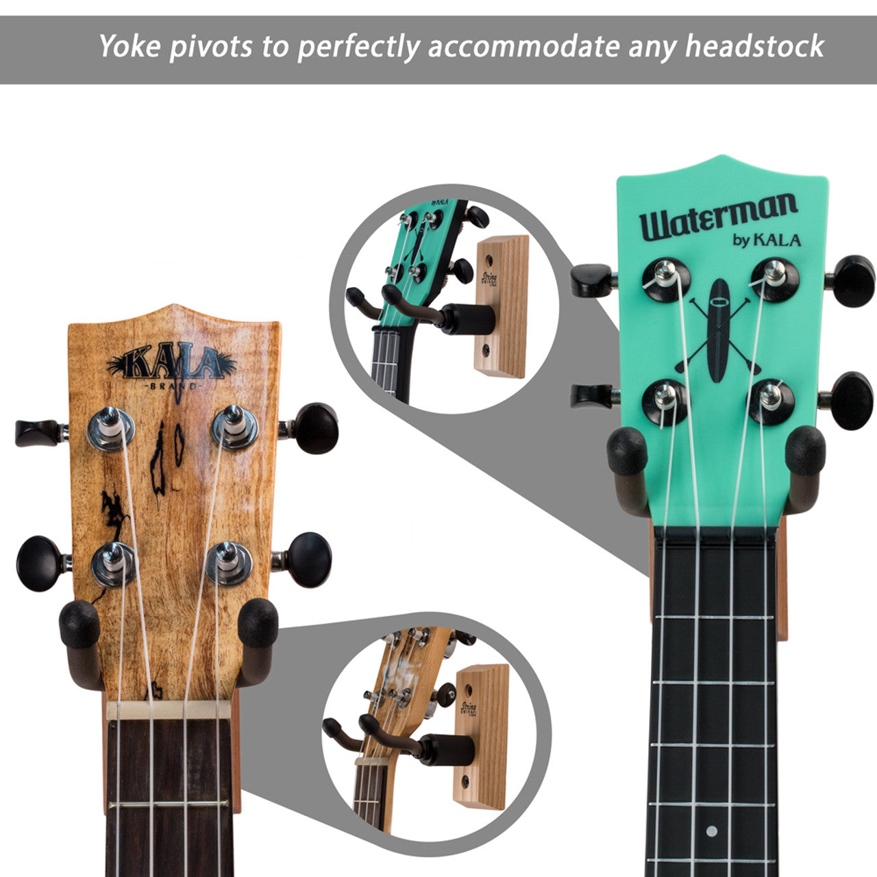 String Swing CC01UK Ukulele/Mandolin Wall Hanger - Ash