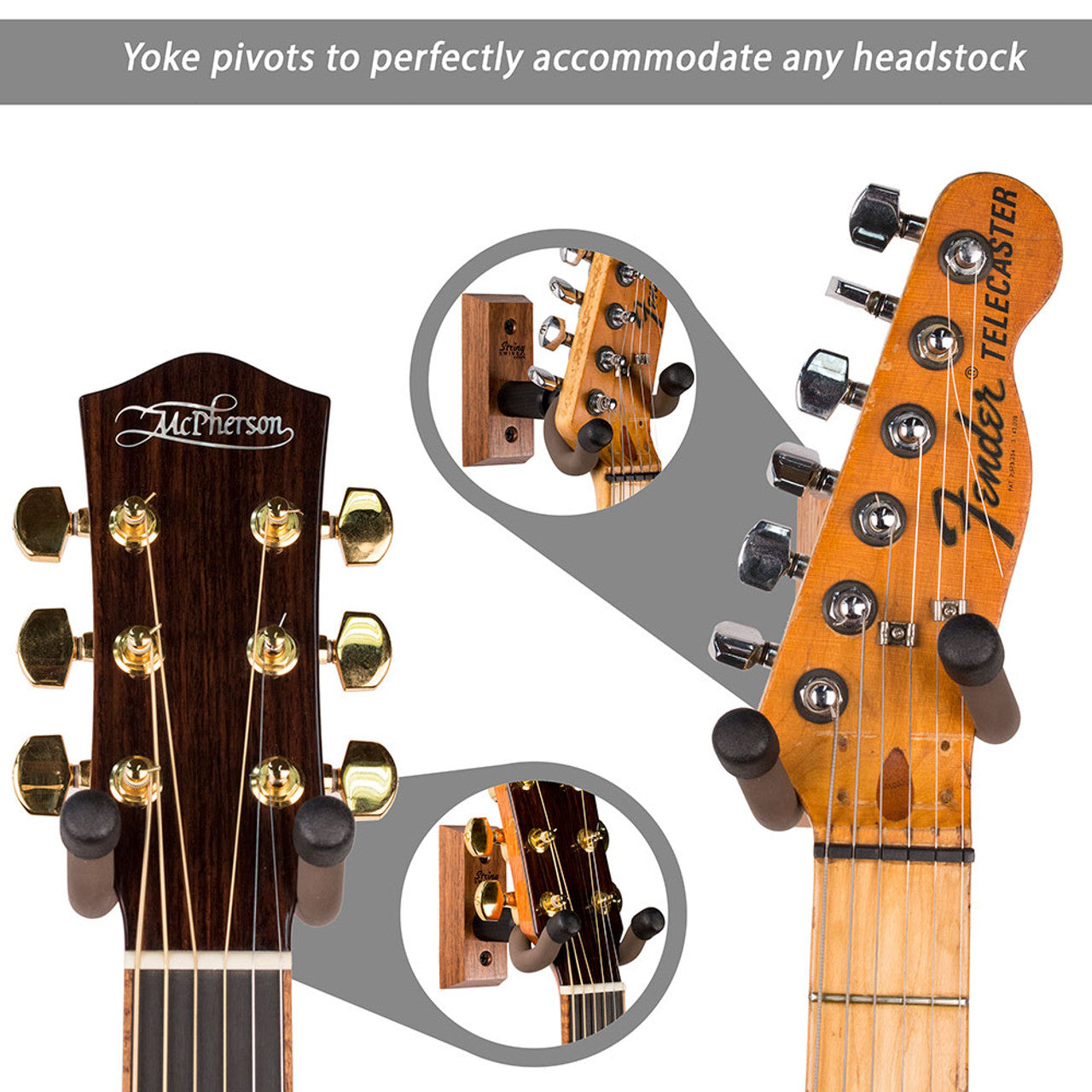 String Swing CC01K Guitar Wall Hanger - Black Walnut