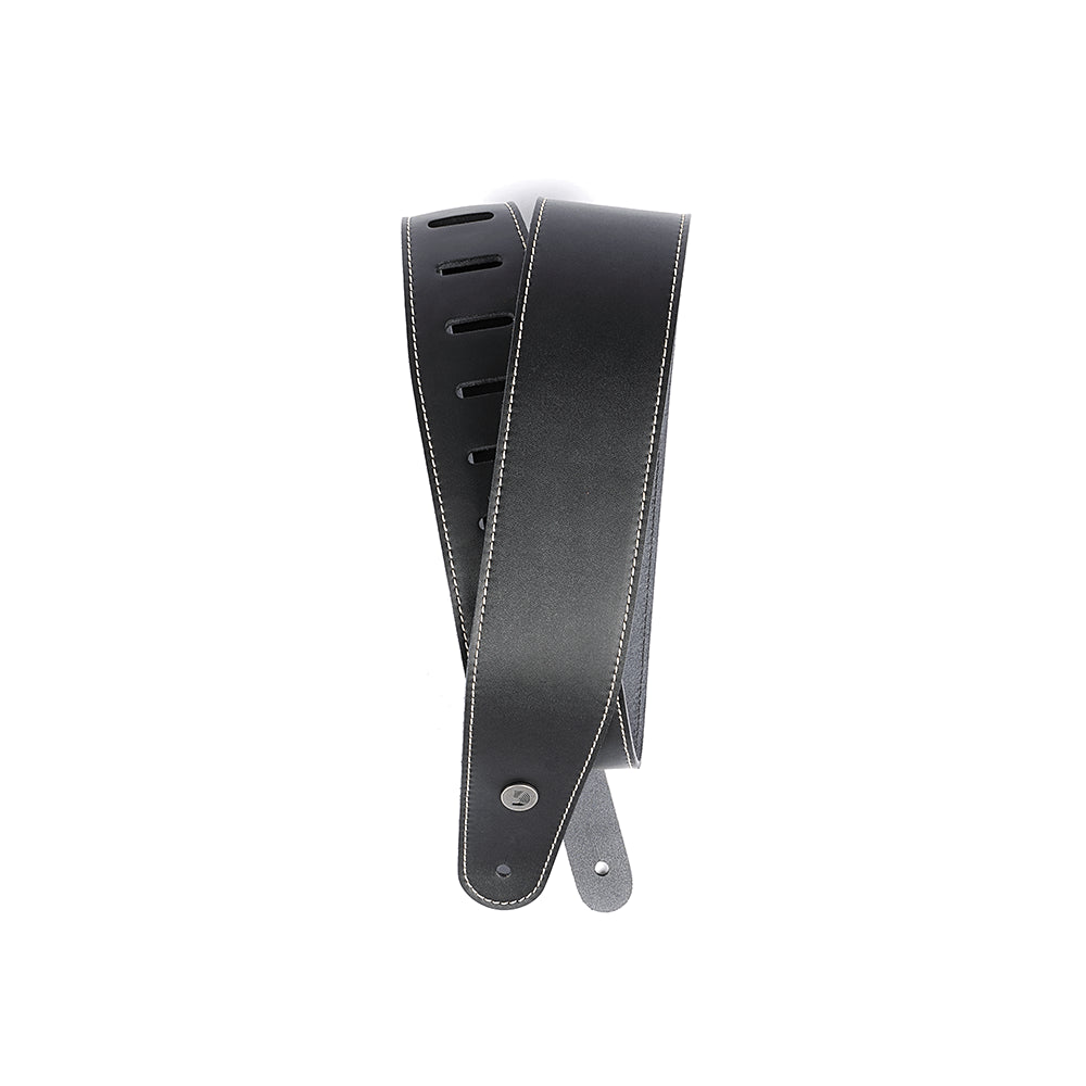D'Addario Deluxe Leather Guitar Strap - Black