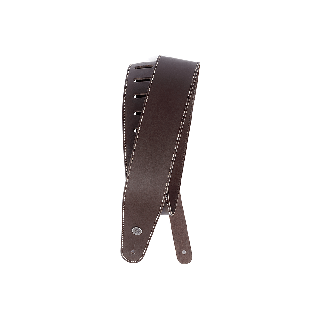 D'Addario Deluxe Leather Guitar Strap - Brown