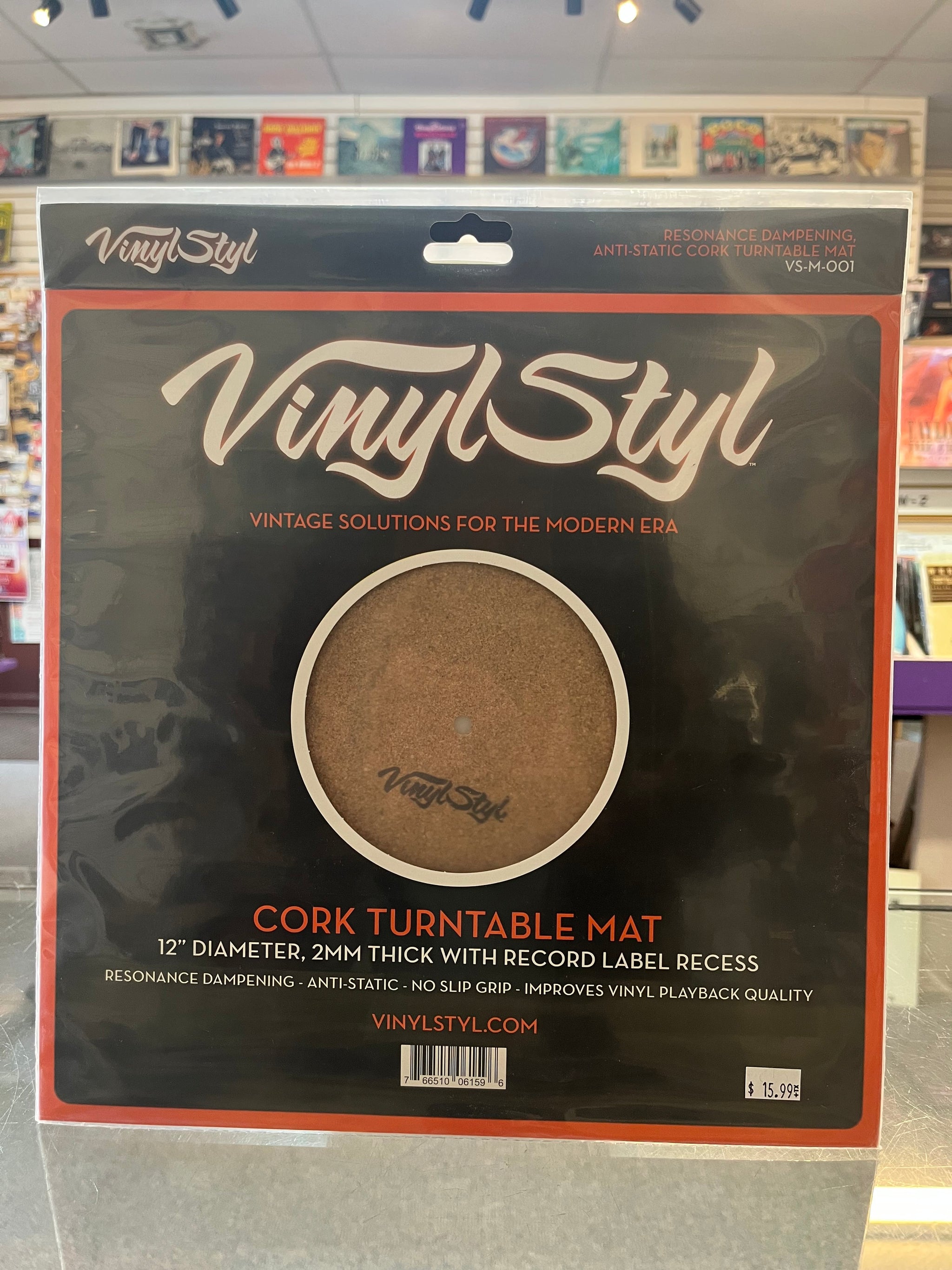 Vinyl Styl 12in Anti-static Cork Turntable Mat