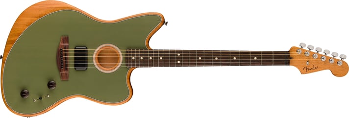 Fender Acoustasonic Player Jazzmaster Acoustic-Electric Guitar - Antique Olive with Rosewood Fingerboard