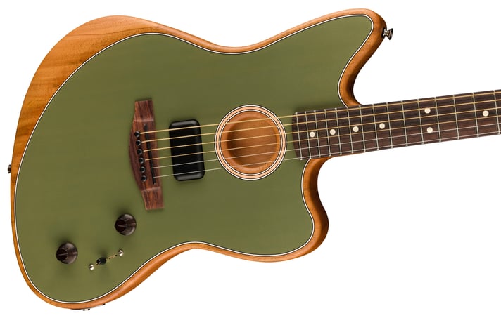 Fender Acoustasonic Player Jazzmaster Acoustic-Electric Guitar - Antique Olive with Rosewood Fingerboard