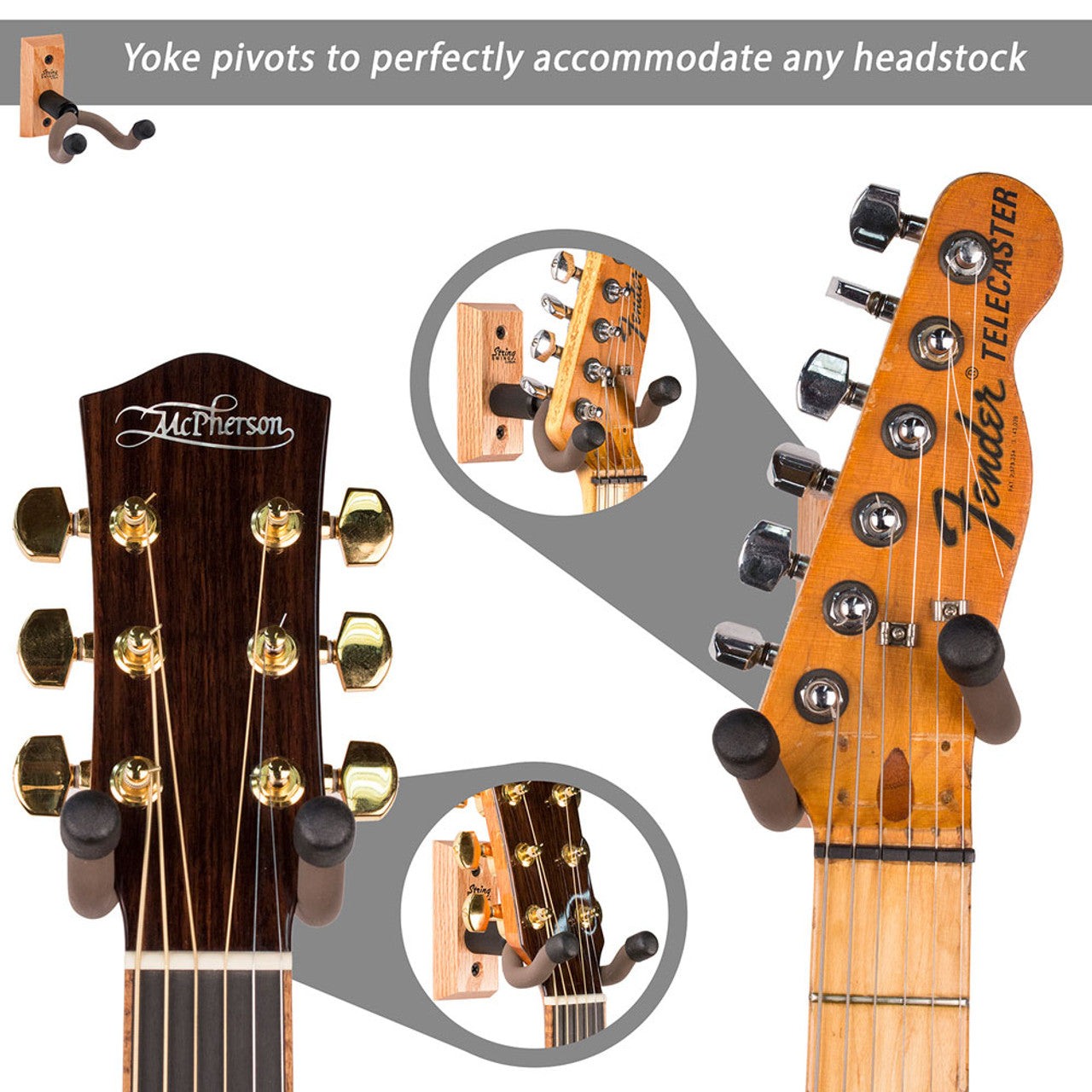 String Swing CC01K Guitar Wall Hanger - Oak