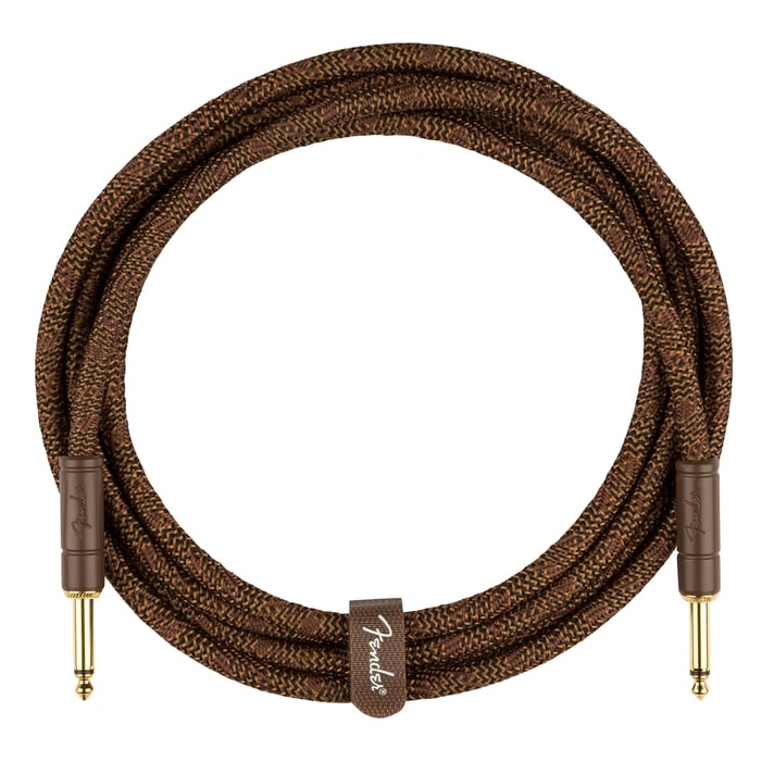 Fender Deluxe Series Paramount Acoustic Guitar Instrument Cable - 10' Brown Straight-Straight