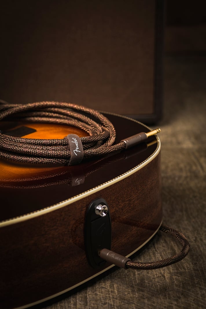 Fender Deluxe Series Paramount Acoustic Guitar Instrument Cable - 10' Brown Straight-Straight