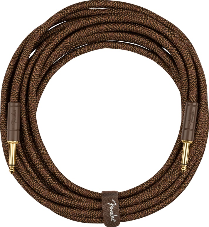 Fender Deluxe Series Paramount Acoustic Guitar Instrument Cable - 18.6' Brown Straight-Straight