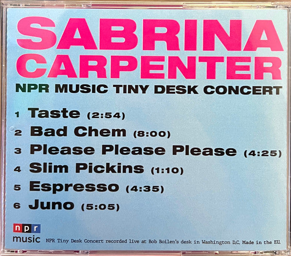 Sabrina Carpenter - NPR Music Tiny desk Concert CD