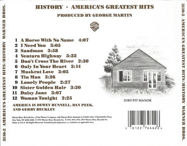 America - Greatest Hits (History) CD