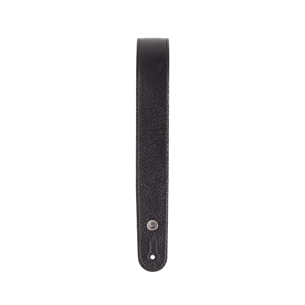 D'Addario Slim Garment Leather Guitar Strap - Black