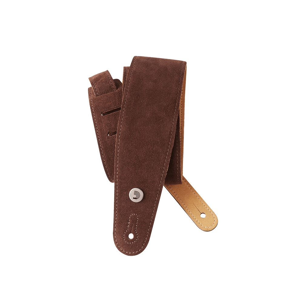 D'Addario Suede 2-Inch Guitar Strap - Cognac