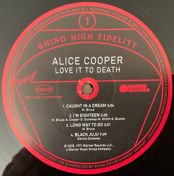 Alice Cooper – Love It to Death (Thumb Cover) Vinyl LP Record - Rhino High Fidelity Series Reissue Remastered - Limited to 5,000 Worldwide
