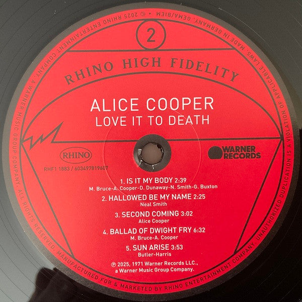 Alice Cooper – Love It to Death (Thumb Cover) Vinyl LP Record - Rhino High Fidelity Series Reissue Remastered - Limited to 5,000 Worldwide