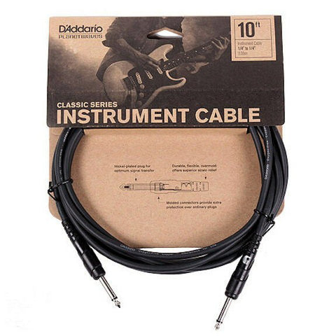 D'Addario Classic Series 10" Instrument Cable Straight-Straight