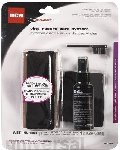 RCA Discwasher Vinyl Record Cleaning Care System D4+ Solution and Wet Brush (Kit #RD1007Z)
