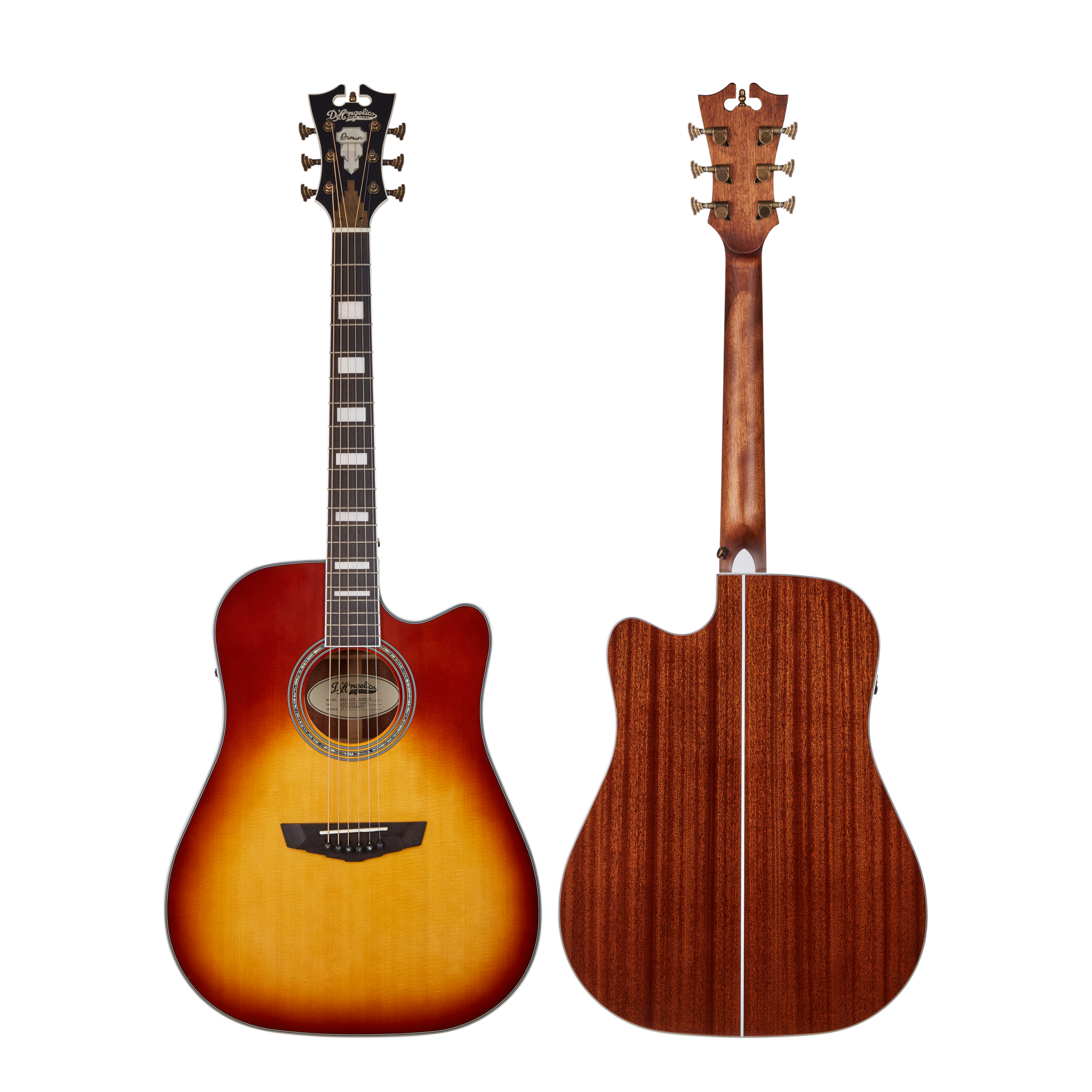 D'Angelico Premier Bowery Ice Tea Burst Acoustic Guitar