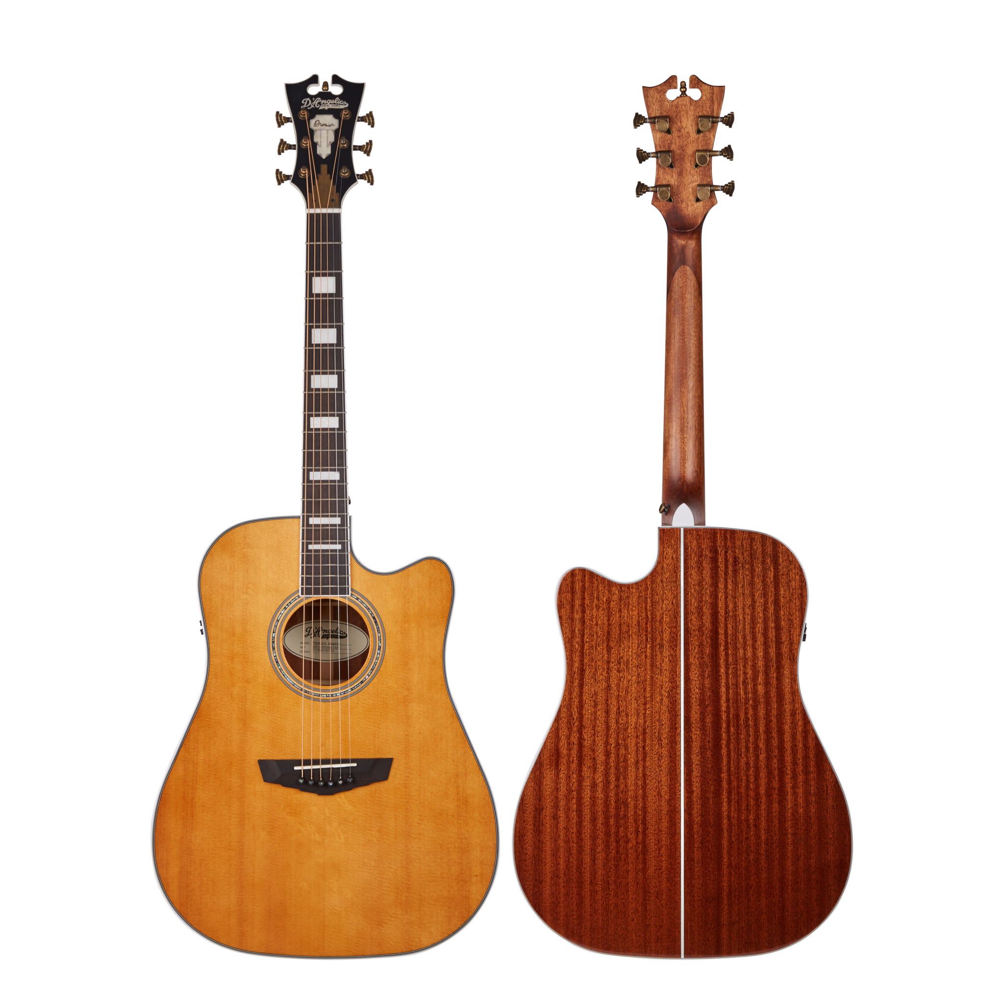 D'Angelico Premier Bowery Vintage Natural Acoustic Electric Guitar