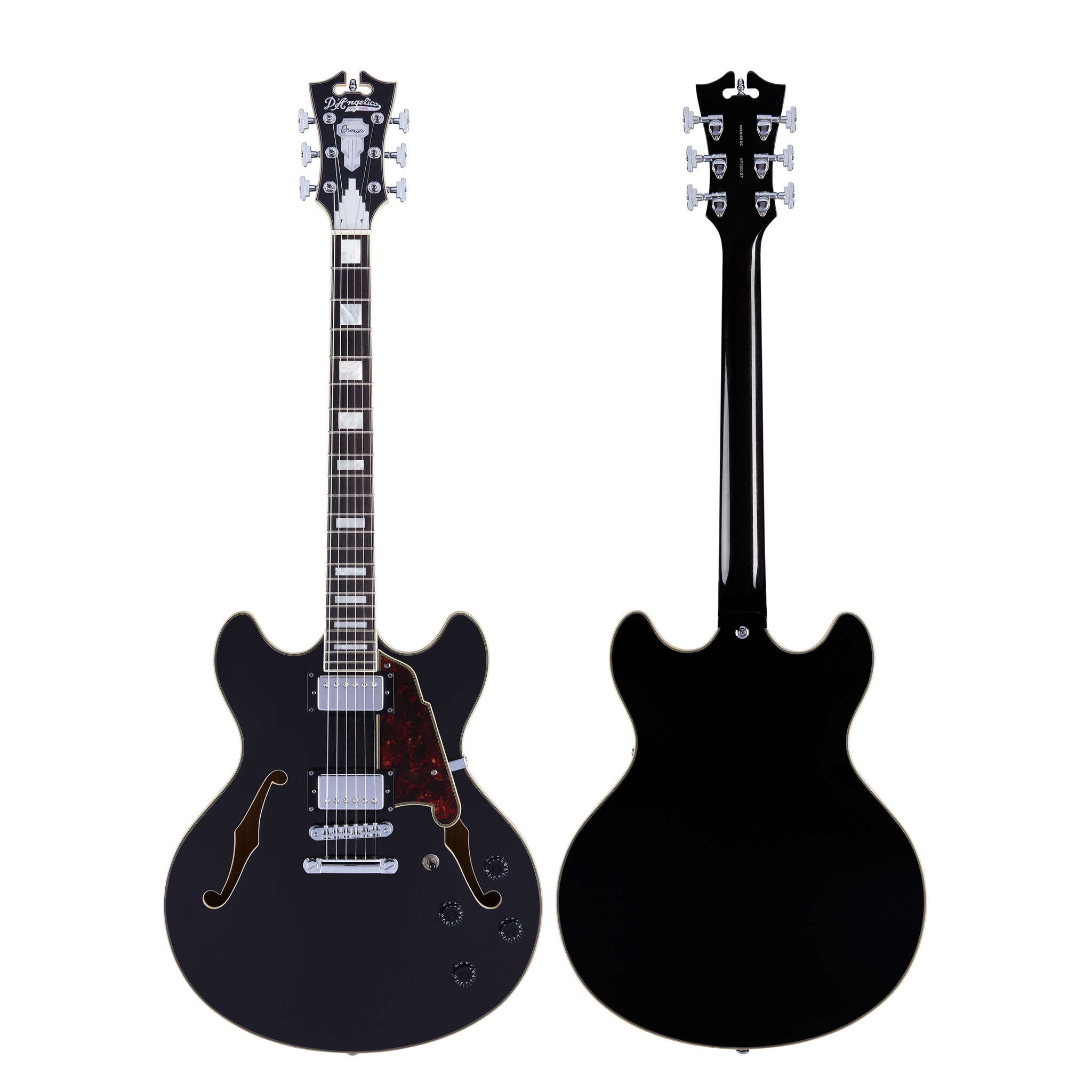 D'Angelico Premier DC Black Flake Electric Guitar Stop Tailpiece