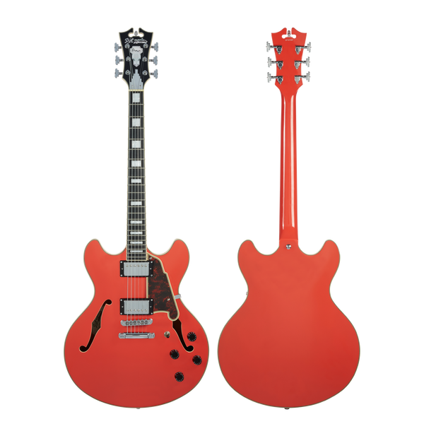 D'Angelico Premier DC Fiesta Red Electric Guitar Stop Tailpiece