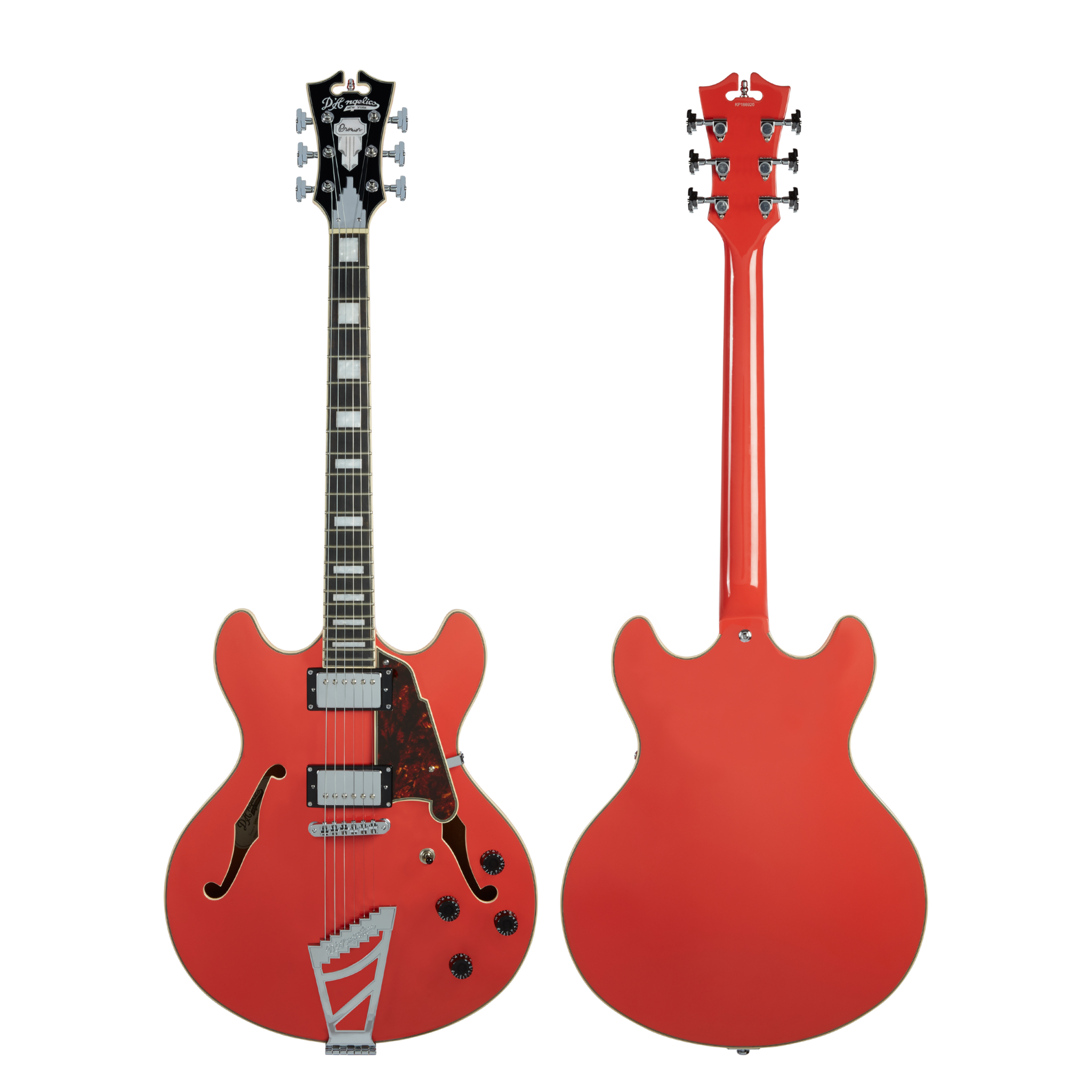 D'Angelico Premier DC Fiesta Red Electric Guitar Stairstep Tailpiece