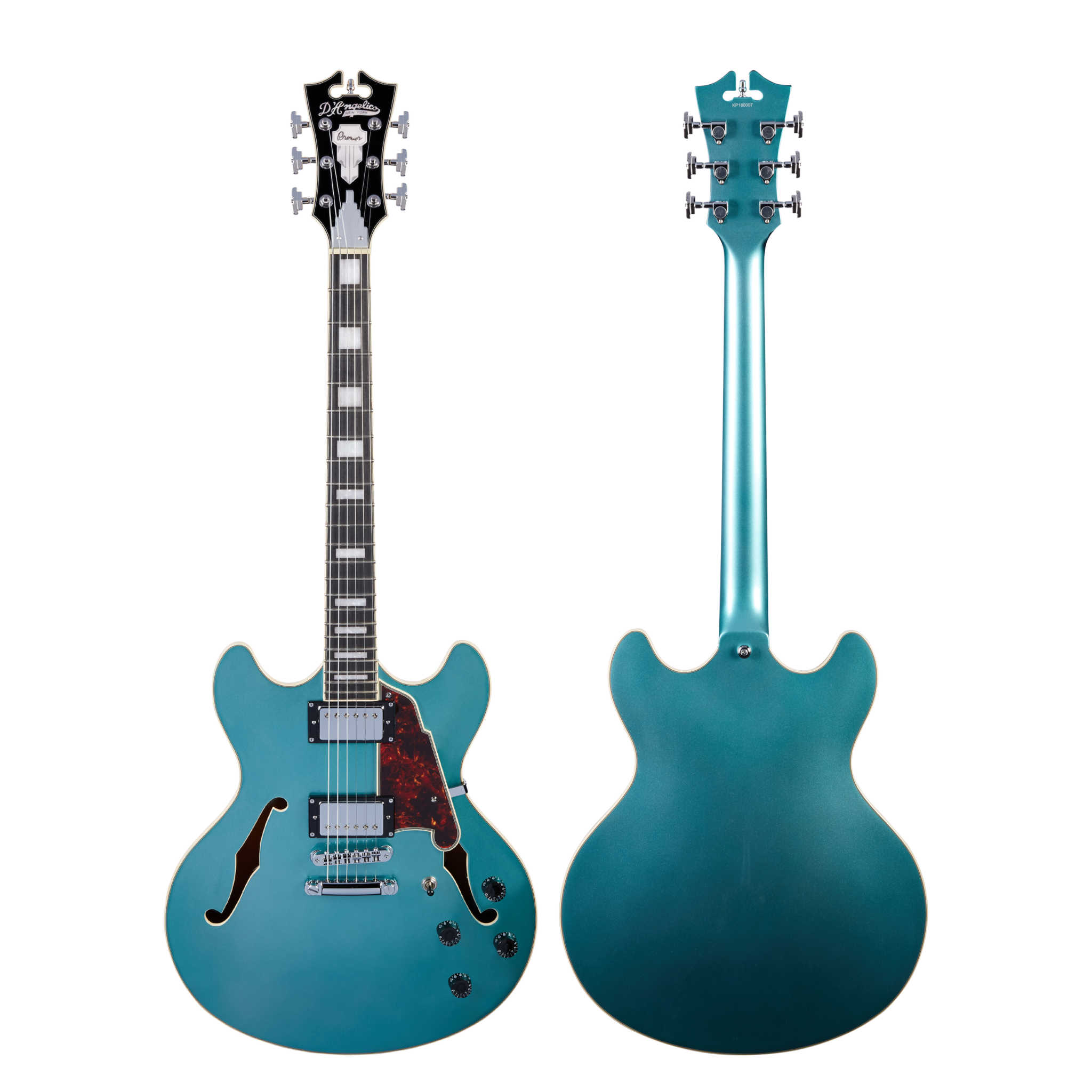 D'Angelico Premier DC Ocean Turquoise Electric Guitar Stop Tailpiece