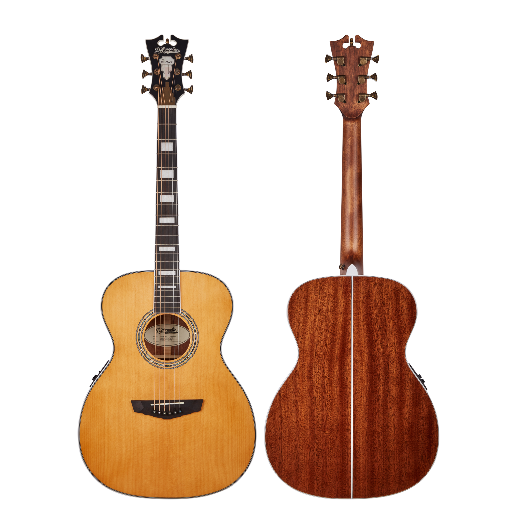 D'Angelico Premier Tammany Vintage Natural Acoustic Electric Guitar