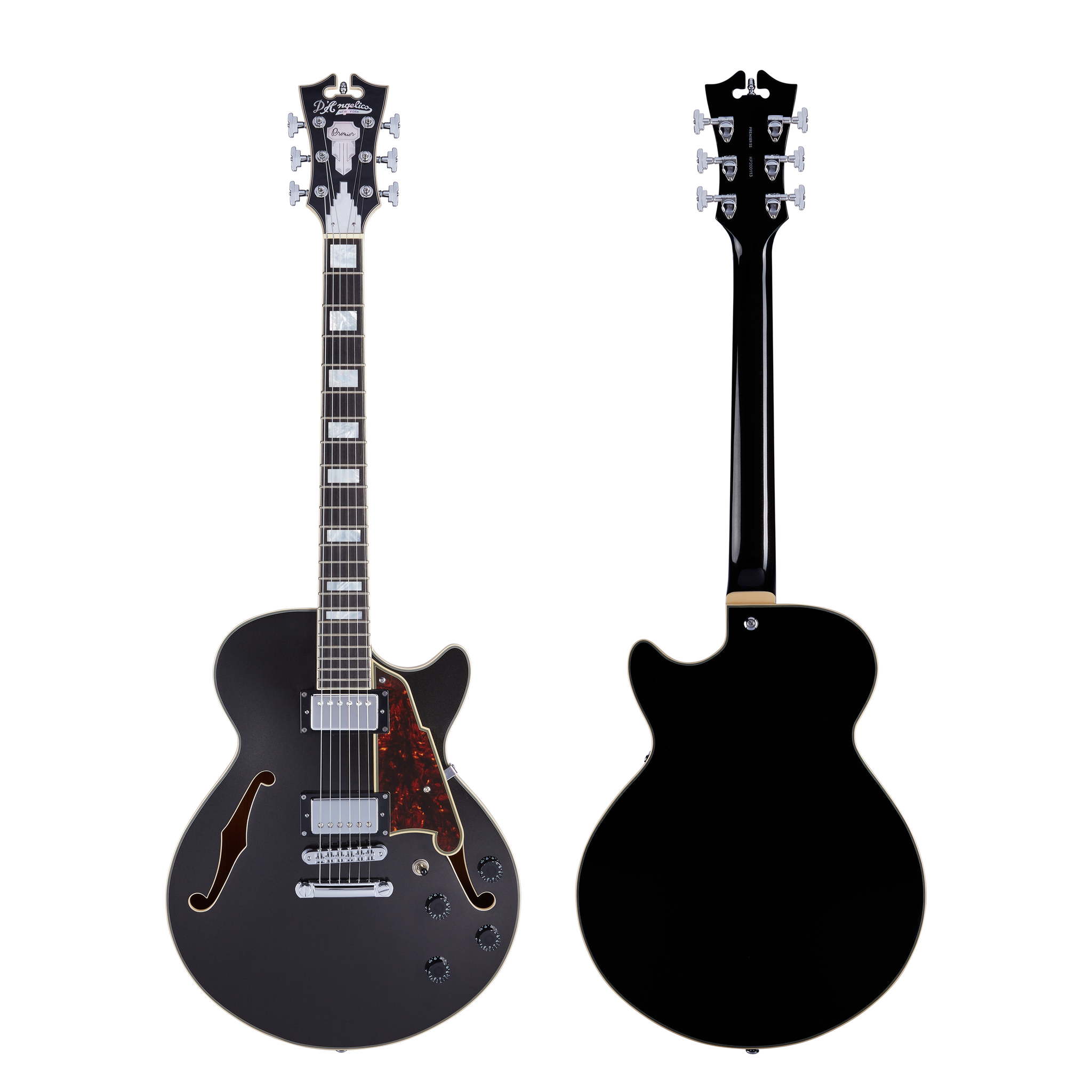 D'Angelico Premier SS Black Flake Stop Tailpiece Electric Guitar