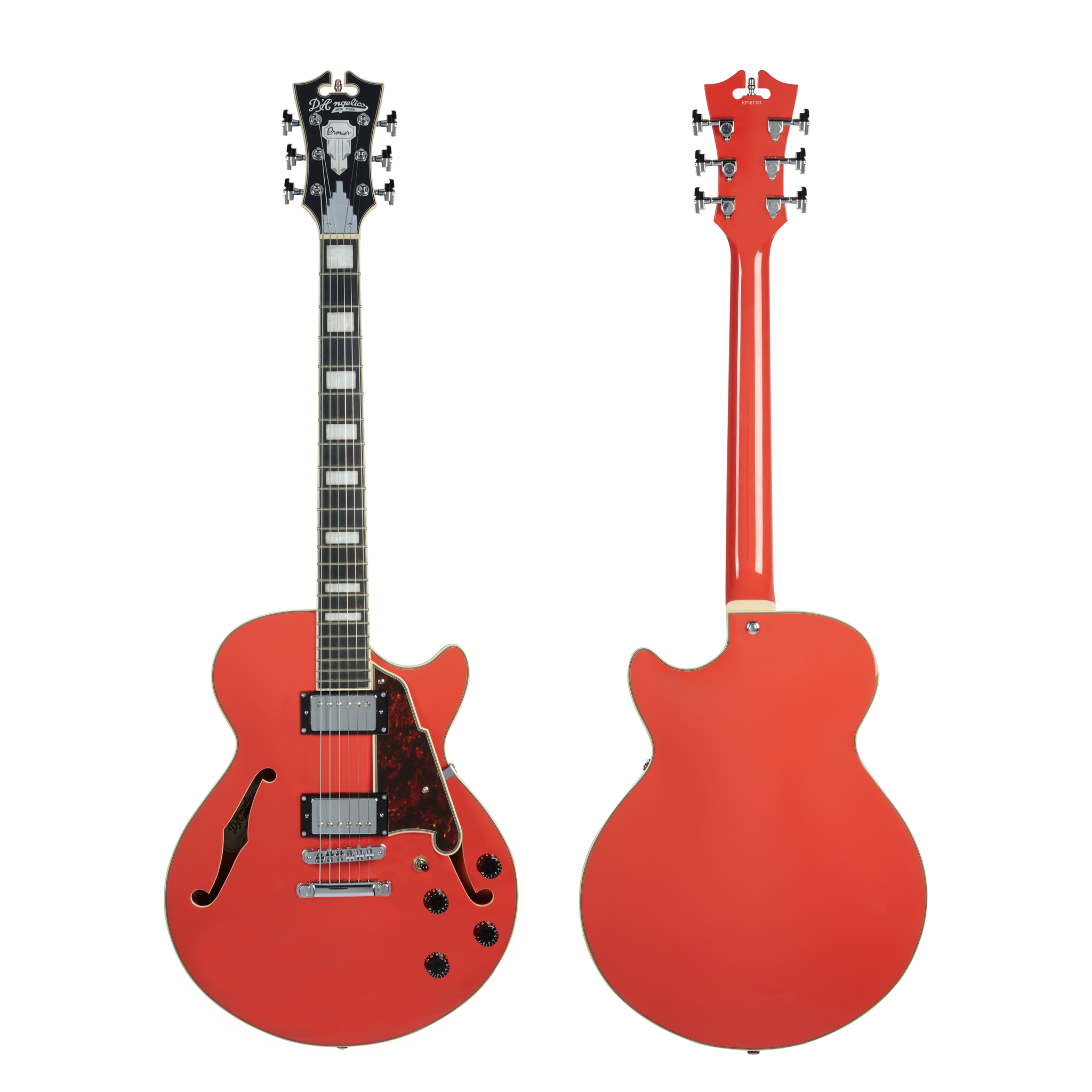 D'Angelico Premier SS Fiesta Red Electric Guitar Stop Tailpiece