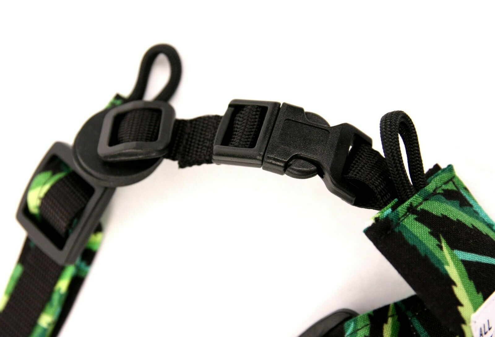 All-In-One Ukulele Hug Strap® - Marijuana Cannabis Pot Leaf Green Black
