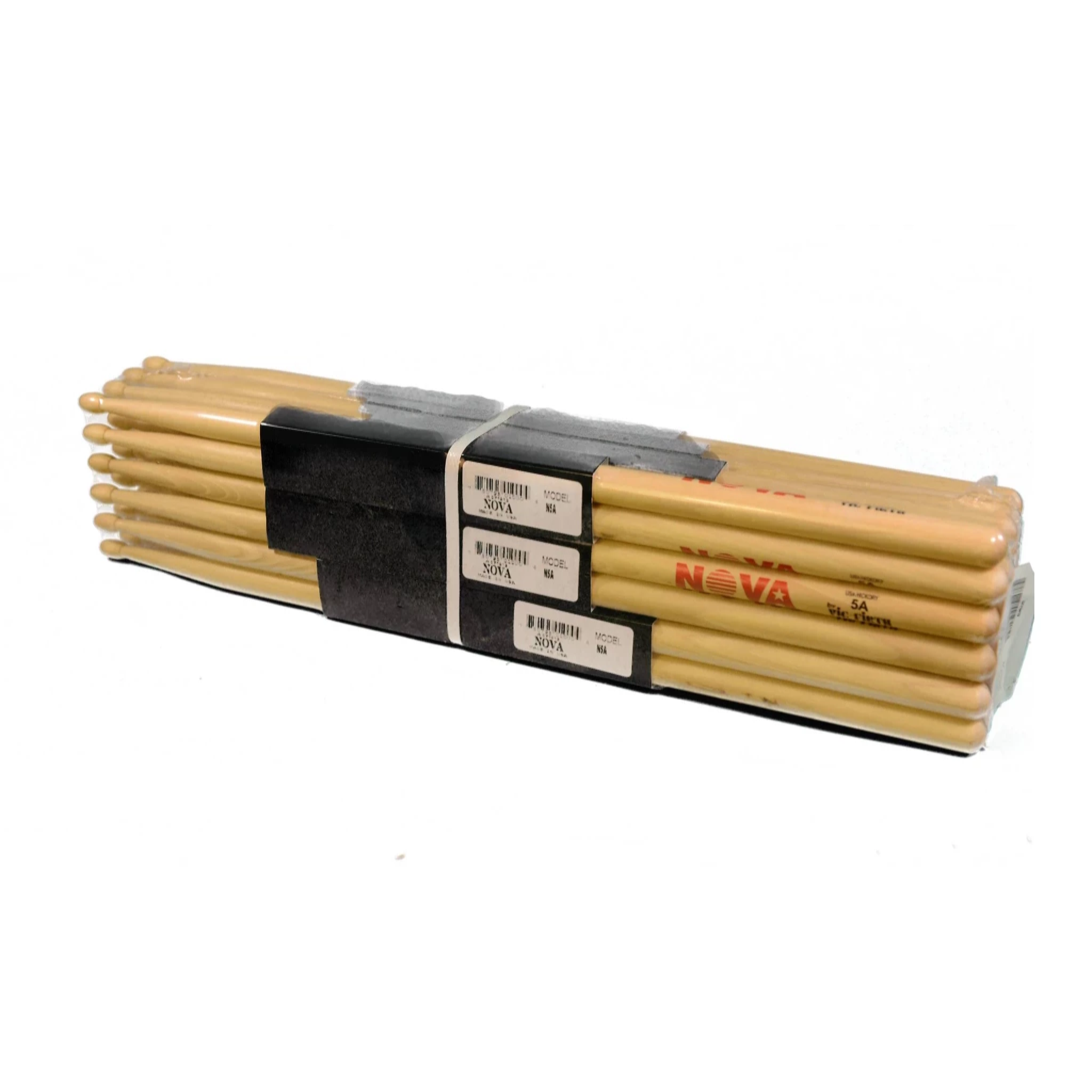 (12-Pairs) Vic Firth® NOVA® 5A Hickory Drumsticks, Wood Sticks, Wood Tip. #N5A