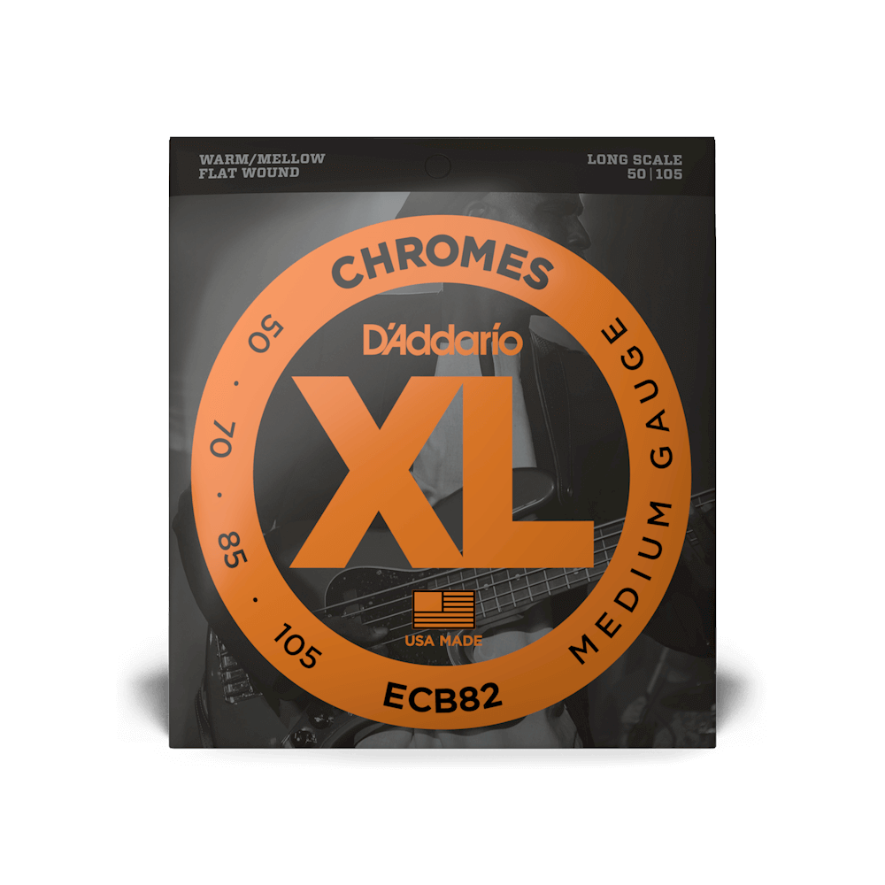 D'Addario® ECB82 Chromes Flat Wound Electric Bass Strings 50-105