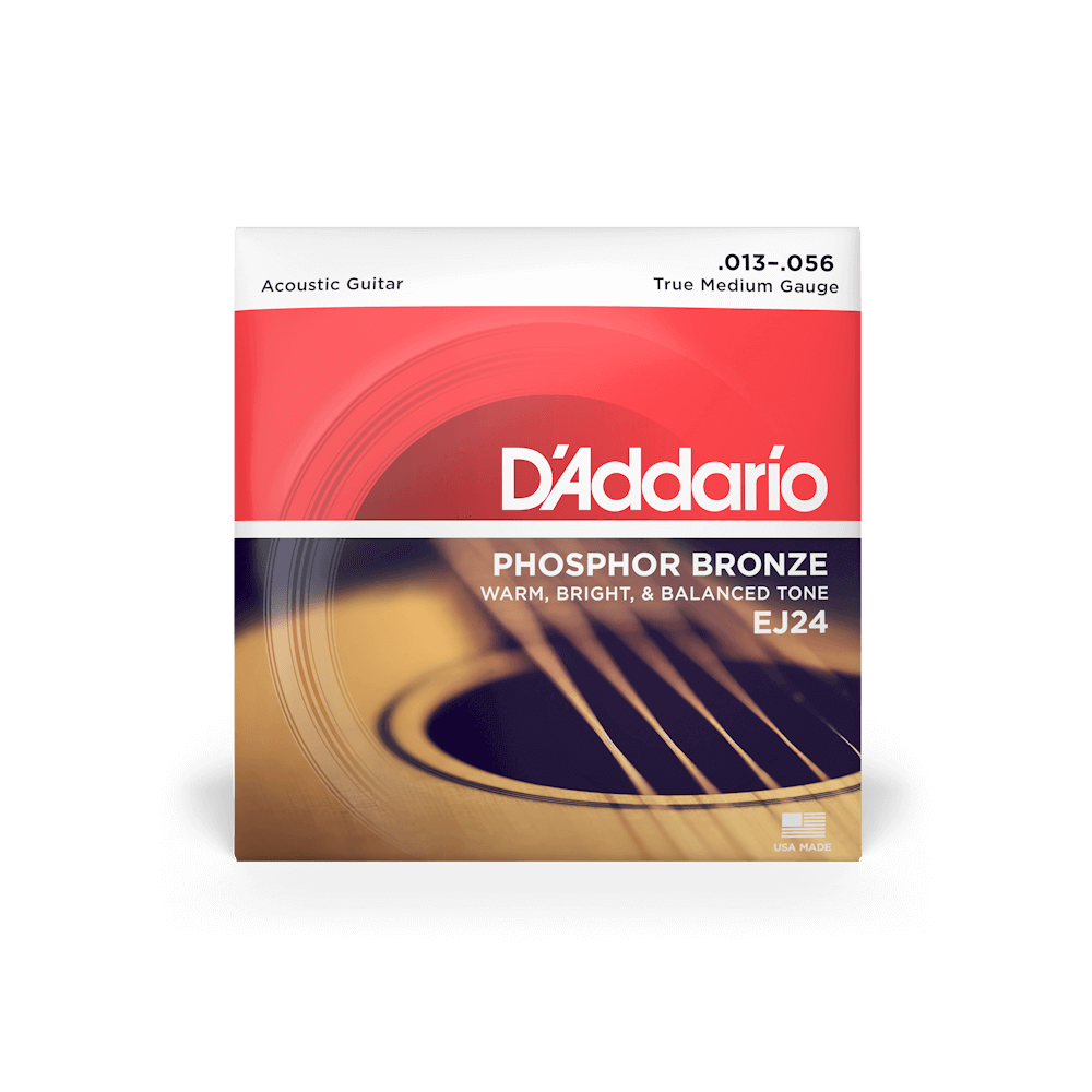 D'Addario® EJ24 Phosphor Bronze Acoustic Guitar Strings True Medium Gage 13-56