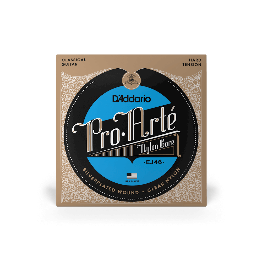 D'Addario® EJ46 Pro-Arte Nylon Core Silverplated Wound Classical Guitar Strings Hard Tension
