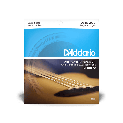 D'Addario® EPBB170 Phosphor Bronze Regular Light Long Scale Acoustic Bass Strings 45-100