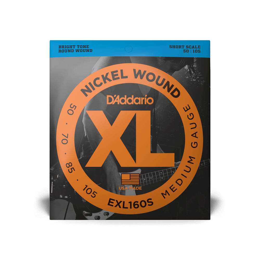 D'Addario® EXL160S Nickel Wound Medium Gauge Short Scale Electric Bass Strings 50-105