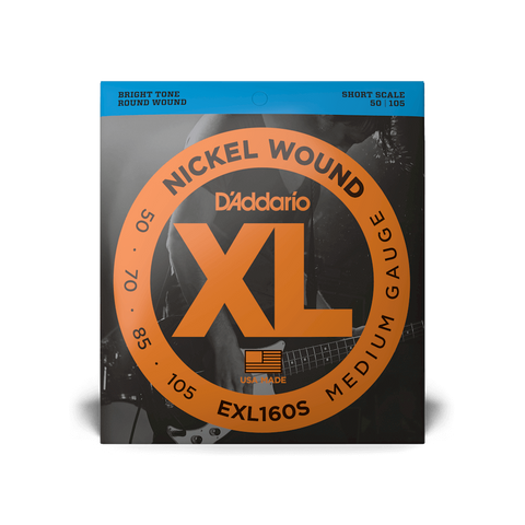 D'Addario® EXL160S Nickel Wound Medium Gauge Short Scale Electric Bass Strings 50-105