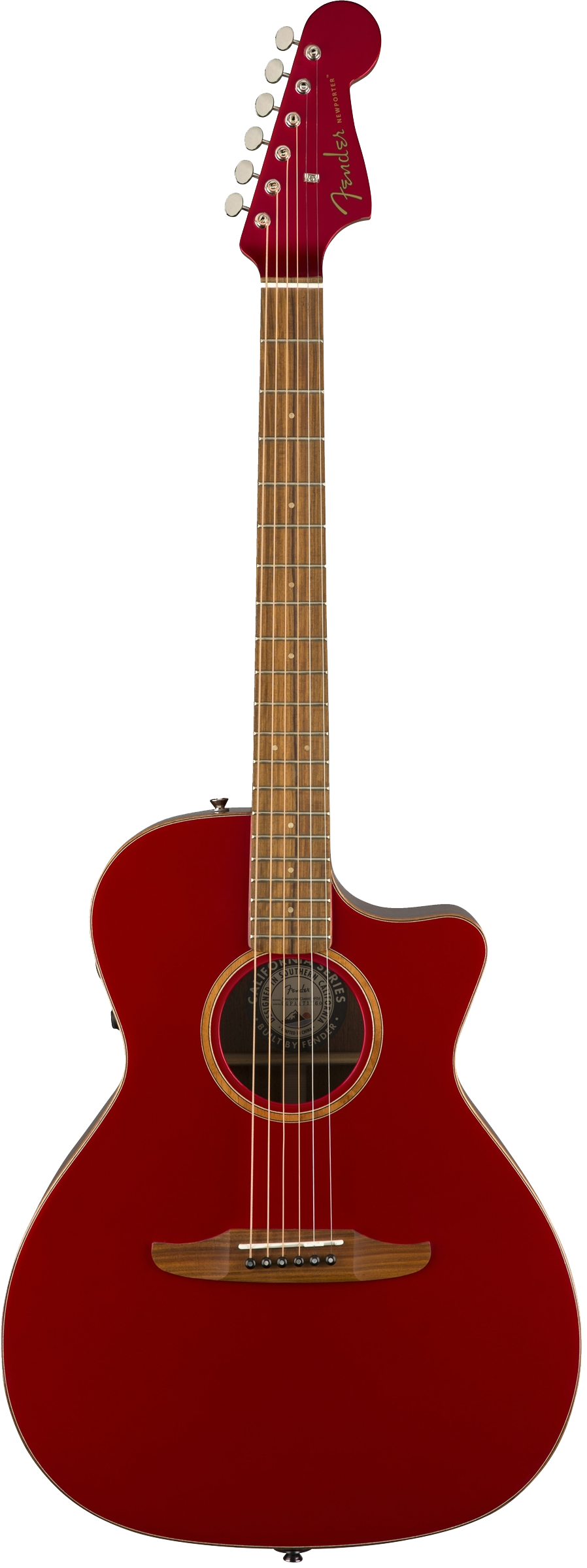 Fender Newporter Classic Acoustic / Electric Guitar - Hot Rod Red Metallic