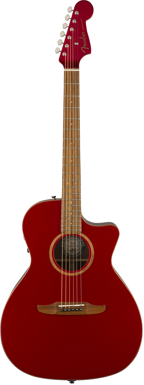 Fender Newporter Classic Acoustic / Electric Guitar - Hot Rod Red Metallic