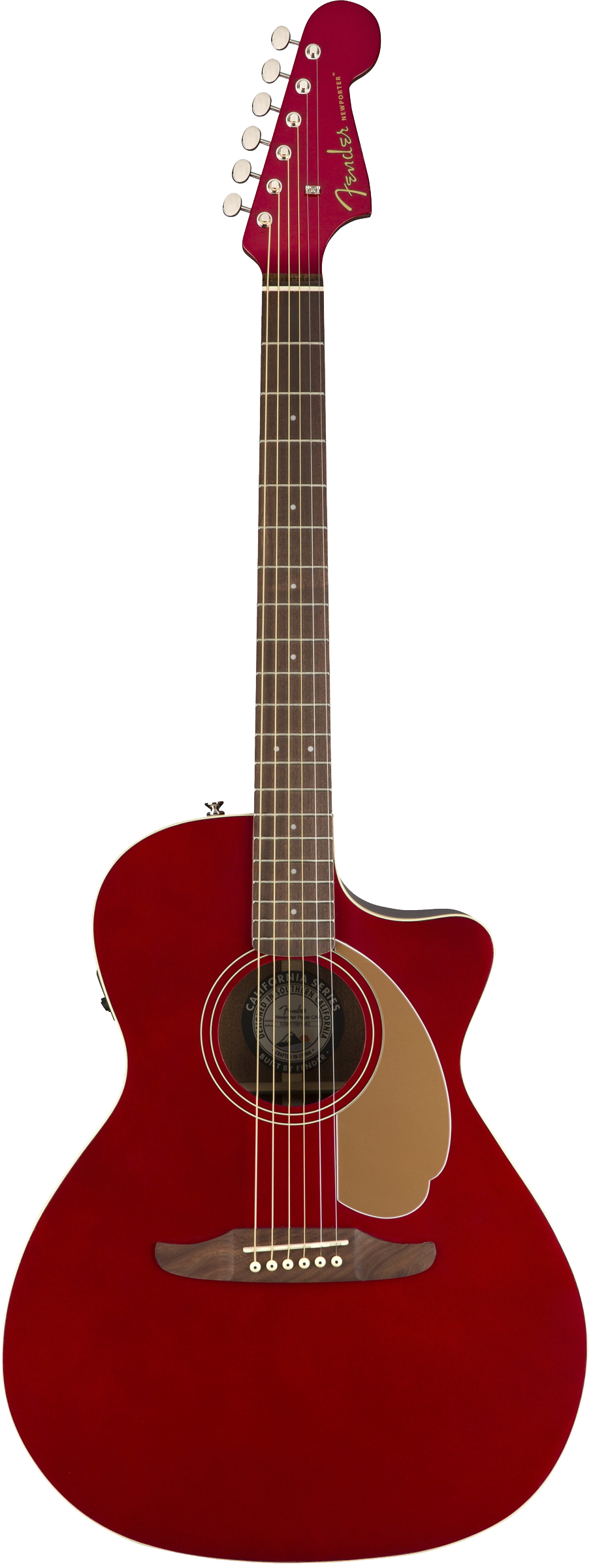 Fender Newporter Player Acoustic / Electric Guitar - Candy Apple Red