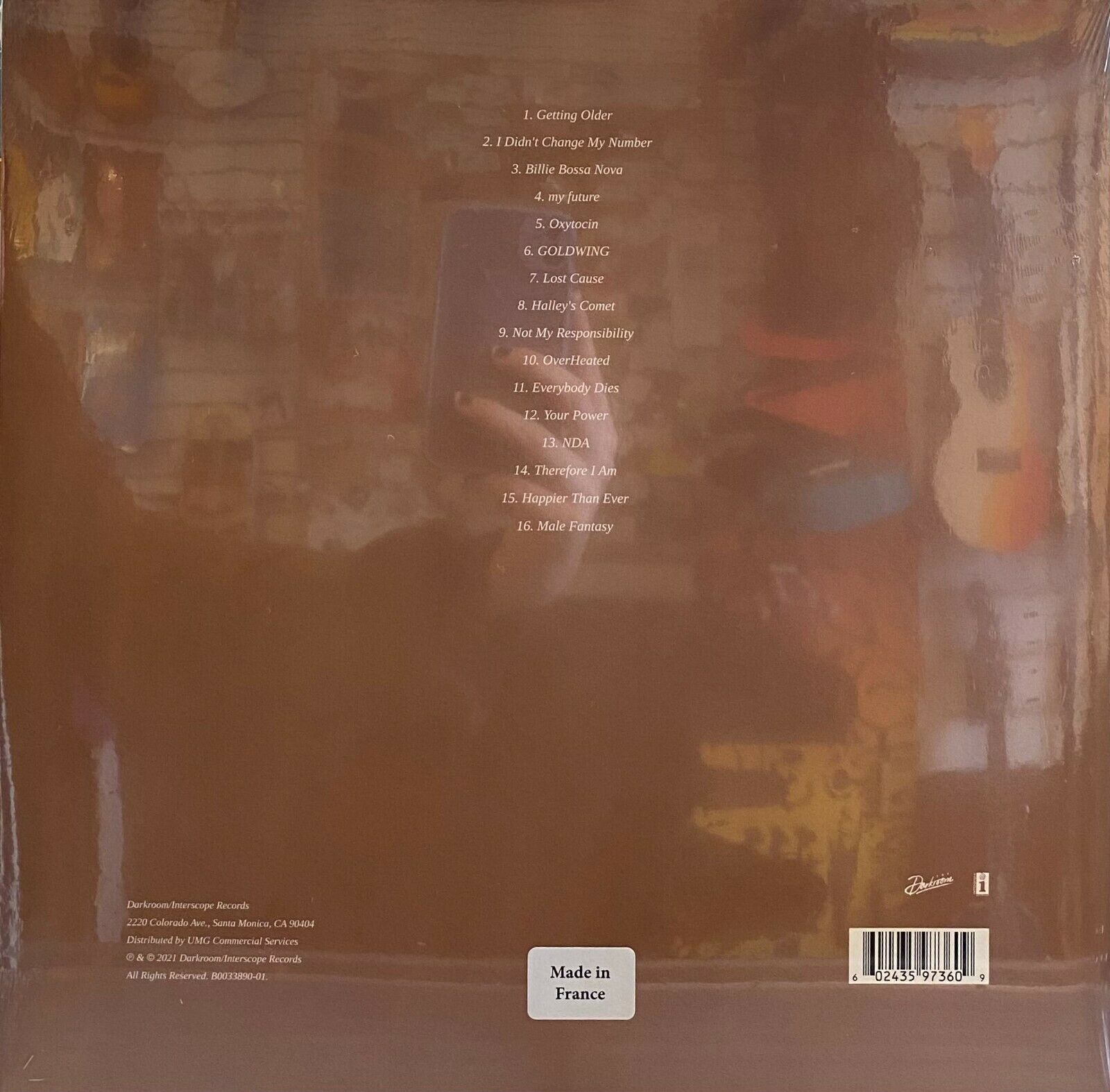 BILLIE EILISH - HAPPIER THAN EVER - LIMITED EDITION BROWN DOUBLE VINYL LP RECORD