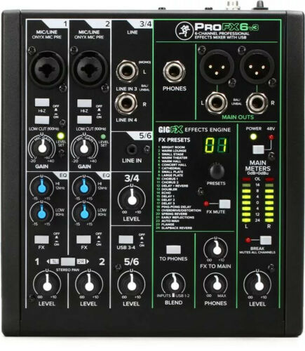 MACKIE PRO FX6 v3 6-CHANNEL PROFESSIONAL MIXER WITH USB