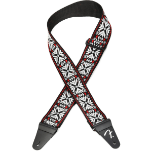 Fender Pasadena Guitar Strap - Red Snowflake - Grass Roots Music Store