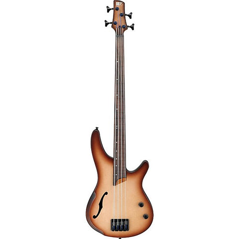 Ibanez Bass Workshop SRH500F Fretless Electric Bass Guitar - Natural Browned Burst Flat