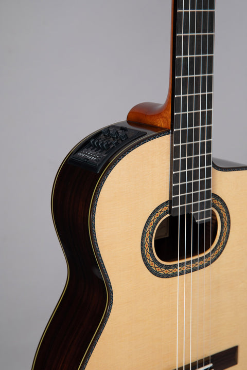 Takamine DH90 Hirade Classical-Electric Guitar w/ Soft Case SH300A