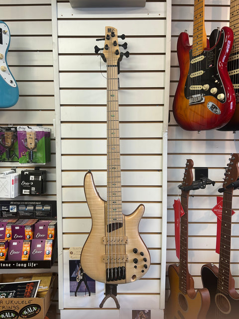Ibanez Premium SR5FMDX2 5-string Bass Guitar - Natural Low Gloss W/Gig Bag