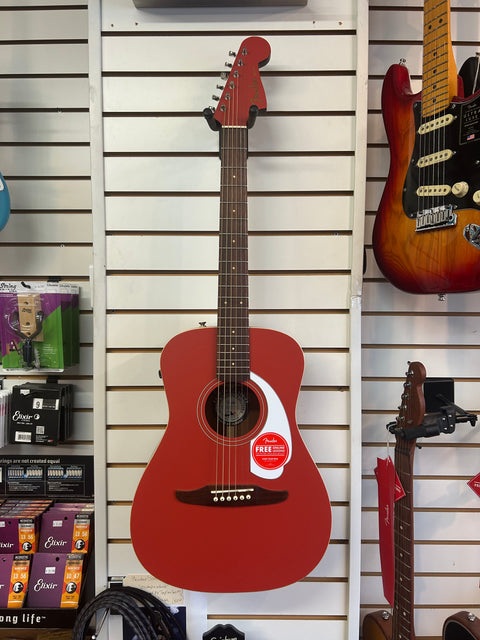 Fender California Malibu Player Acoustic-Electric Guitar Fiesta Red