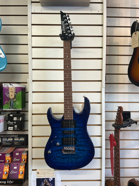 Ibanez Gio GRX70QAL Left-handed Electric Guitar - Transparent Blue Burst