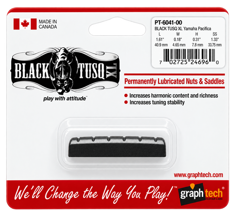 (In-stock) Graph Tech Black TUSQ XL PT-6041-00 Slotted Guitar Nut – Yamaha Pacifica / RGX – 41mm