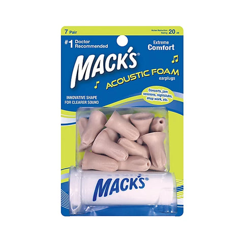 Mack's Acoustic Foam Earplugs - 7-Pair